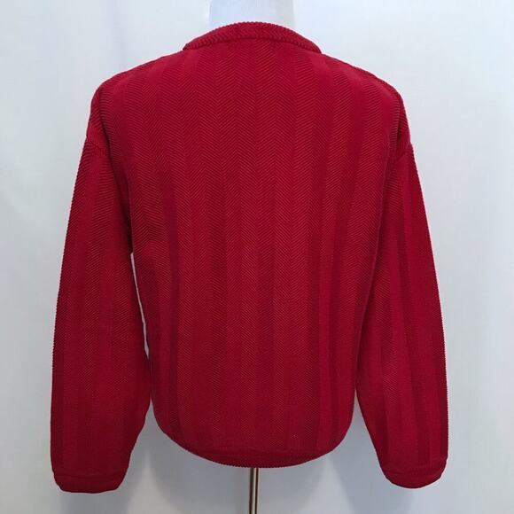 Chaps Ralph Lauren Vintage Red Hand Framed Sweater Men L - Picture 7 of 9